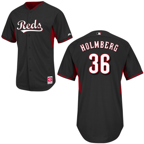 David Holmberg #36 MLB Jersey-Cincinnati Reds Men's Authentic 2014 Cool Base BP Black Baseball Jersey